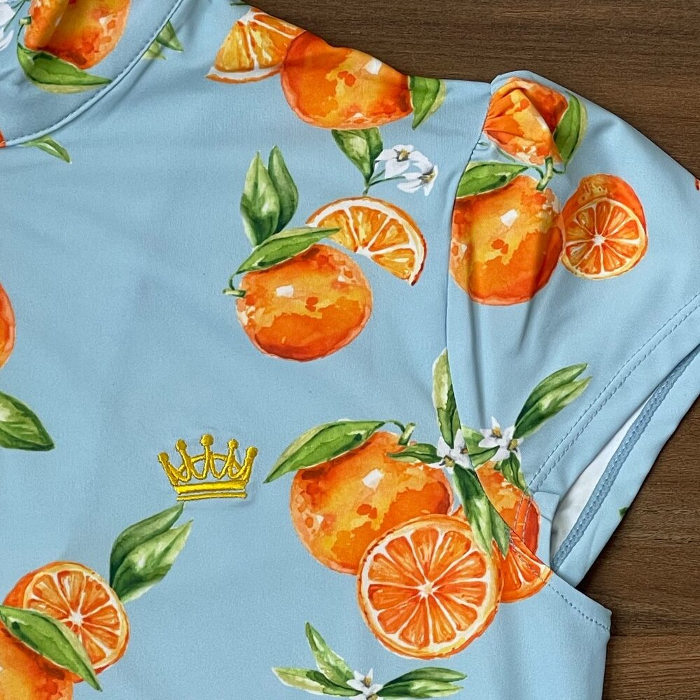 Kastel Denmark Women's Cap Sleeve Sun Shirt - Blue Oranges - S - Picture 3 of 4